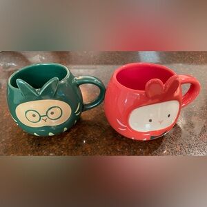 Starbucks Coffee 2 Bunny Mini Expresso Coffee Mugs Brand New Have Never Used NWT